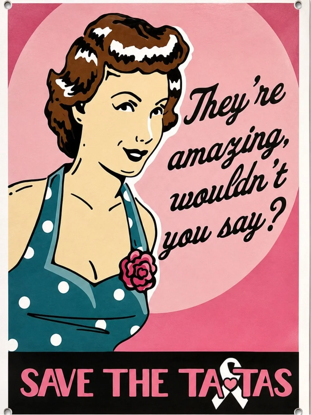 NEW Save The Tatas Breast Cancer Metal Sign